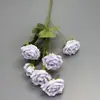 Flores Artificiales Transfronterizas 6 Cabezas Rosa Melocotón Flores Artificiales Multicolor Fantasía Guía de Camino de Boda Rosas Artificiales