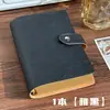 Cuaderno de Hojas Sueltas de Papel Kraft A6, Cuaderno Engrosado con Páginas Plegadas, Diario Vintage, Bloc de Notas Desmontable, Diario
