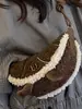2025 Nuevo Bolso de Hombro Cruzado de Felpa para Otoño e Invierno Estilo Maillard Bolso Croissant Casual Bolso de Alto Valor