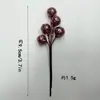 Pinhas artificiais e ramos de bagas, acessórios de decoração para caixa de doces de casamento, cordões de frutas com contas de vidro, DIY para decoração de caixa de presente de Natal