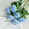 Flores Artificiais Rosa Gelo Triturado Estilo Ins Atacado Rosas Azuis Decoração de Sala de Estar Dia dos Namorados Flores Falsas Arranjo de Cena para Salão de Casamento