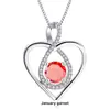 Collar de doble capa de plata de ley s925 con corazón eterno transfronterizo europeo y americano, colgante de piedra asiática para mujer con doce cumpleaños, cadena de clavícula.