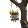 Maceta Colgante Suculenta Decoración Creativa para el Hogar Manualidades Decorativas con Cara Sonriente Linda Recipiente para Flores de Oficina y Balcón