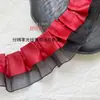 Ribete de encaje plisado de tul de poliéster de doble capa de 4 cm para accesorios de ropa, dobladillo de falda, puños, ribete de encaje de soporte para falda hecho a mano DIY