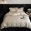 Luxo Leve e Sensação de Alta Qualidade, Conjunto de Quatro Peças em Algodão de Fibra Longa Ultra Macio, Bordado Jacquard Floral 100% Algodão, Roupa de Cama 100% Algodão para Áreas de Mansão, Adequado para Todas as Estações