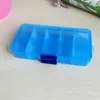 Caja de Medicina Transparente Mini Portátil Desmontable DIY Clasificación Caja de Almacenamiento para Viaje Organizador de Joyería de 10 Compartimentos