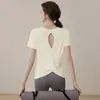 Camiseta Deportiva de Manga Corta Transfronteriza Nueva Cubierta Deportiva Ropa de Yoga de Verano Top de Yoga Ropa Deportiva para Correr y Fitness para Mujer