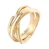 Anel de Linha Torcida Simples Ouro 14K Anel Geométrico Irregular de Nicho Feminino Aço Titânio Joias de Alta Retenção de Cor Atacado