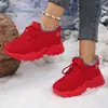 Comércio Exterior Inverno Mais Veludo Tênis Pai Sapatos Femininos Flyknit Quente Botas de Algodão Antiderrapante Resistente ao Desgaste Transfronteiriço Mais Vendidos Fornecimento
