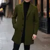 Comercio Exterior Transfronterizo Amazon Abrigo de Lana para Hombre de Longitud Media con Mangas Largas Ropa de Abrigo de Lana Otoño Invierno Abrigo de Traje de Lana
