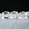 Adorno de Cubo de Cristal Transparente Blanco en Blanco Sólido de Vidrio Artesanía Puede Grabar Palabras Dentro Personalizar LOGOTIPO Al Por Mayor
