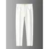Jeans Elásticos Ajustados de Lujo Ligero Estilo Europeo de Gama Alta Blancos Resistentes al Agua para Hombre, Versión Gruesa para Otoño e Invierno 2026