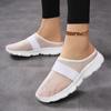 Sapatos Femininos Meia-Calça, Sapatos Casuais Esportivos de Tamanho Grande Transfronteiriços, Sapatos Planos Respiráveis de Malha para Verão em Ambientes Internos, Sapatos Preguiçosos Slip-On