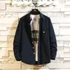 Camisa de pana para hombre de manga larga al por mayor, color liso, simple, coreana, corte slim, camisa coreana de corte slim para hombre, top para hombre