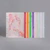 Bolsa de Hojas Sueltas Transparente con Cremallera y Agujeros de Lentejuelas A4A5A6 Bolsa para Documentos Impermeable Esmerilada Ecológica Bolsa para Documentos con Separadores