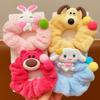 Faixa de cabelo de desenho animado infantil fofa para meninas outono e inverno pelúcia intestino grosso corda de cabelo morango urso não machuca cabelo acessórios para cabelo de meninas cocar