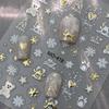 Calcomanías para Uñas Hot Stamping Navidad Relieve Tridimensional Copo de Nieve Calcomanías de Henna DIY Adhesivo Parche de Joyería para Uñas