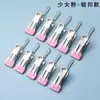 Percha con Pinza Pequeña Sin Costuras Antideslizante Acero Inoxidable Pinza para Secar Ropa Calcetines Ropa Interior Toalla Pinza Percha Pinza Doméstica para Secar
