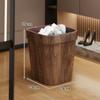 Cubo de basura para dormitorio del hogar, imitación de veta de madera estilo antiguo, cubo sanitario de gran capacidad, cesta grande para pañuelos de sala de estar y baño