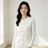 Suéter cárdigan tejido OEM para mujer, cuello redondo, manga larga, nuevo estilo otoño e invierno, suéter de punto trenzado holgado y estilizado