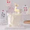 Decoración de Pastel de Ciervo de Cristal Navideño Polvo Brillante Adornos de Alce y Cervatillo Navideño Celebrante Cibernético Cumpleaños Horneado Vestido Enchufe