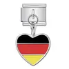 Colgante de Bandera en Forma de Corazón Pulsera Módulo Italiano Gancho Único Empalme Elástico DIY Cadena de Correa de Reloj de Acero Inoxidable
