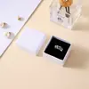 Caixa de embalagem em estoque (caixa com tampa e base) caixa de anel textura simples branca estilo ins caixa de papel caixa de armazenamento de joias cor sólida