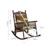 Mecedora Vintage de Madera Maciza Estilo Francés, Sillón Perezoso para Sala de Estar, Reclinable para Adultos, Adecuado para Dormir, Sillón Sofá de Ocio para Balcón, Lujo Ligero