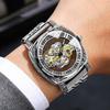Reloj Tourbillon Retro Tallado Auténtico para Hombre, Automático, Luminoso, Hueco, Deportivo, de Moda, No Mecánico