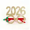 Gafas Navideñas de Venta Caliente Transfronterizas Dibujos Animados Decoraciones Navideñas 3D Monturas de Gafas para Adultos y Niños Disfraces Festivos
