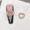 Acessórios Populares para Nail Art em Liga Ultra Brilhante, Pequenas Decorações Metálicas em Formato de Coração, Strass Usáveis para Unhas, Pérolas para Atacado
