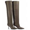 Botas de Salto Agulha Sexy Acima do Joelho Ajustadas com Bico Fino para Comércio Exterior Europeu e Americano 2026 Tamanho Grande Calça-se Sozinho Botas de Passarela Altas até a Coxa