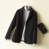2026 Otoño/Invierno Lana Pura Doble Cara Mujer Corto Ajustado Cachemira Blazer Abrigo para Mujeres Petites
