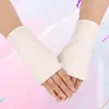 Guantes de Dedos de Cuero para Mujer Ciclismo Cuero PU Hip-Hop Cómodos al Aire Libre Entrenamiento de Dedos Rendimiento Guantes de Baile Recto