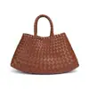 Bolso de Mano Tejido Estilo Cesta para Mujer de Comercio Exterior, con Acabado de Alta Gama, Versátil Bolso Tote Retro para Verano, Bolso Cubo Madre-Hija