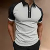 Nueva Camisa Polo 3D para Hombre Transfronteriza Europea y Americana con Cremallera, Manga Corta, Cuello de Solapa, Jersey, Ropa Casual para Hombre, Una Pieza Dropshipping
