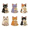 Broche de metal de gato de desenho animado, distintivo fofo em forma de animal de liga, acessório de joia criativo para comércio exterior transfronteiriço