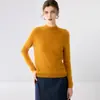 Suéter de cachemira de alta gama sin costuras con cuello medio alto para mujer, nuevo suéter básico de punto slim-fit versátil para otoño e invierno
