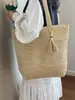 Bolsa de palha para férias na praia transfronteiriça para mulheres, novo modelo 2026, bolsa de ombro vazada tecida para o dia a dia, bolsa tote de grande capacidade