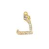 Pingente Letra Árabe Zircônia Material DIY Base de Cobre Banho de Ouro Retentor de Cor 14K Pingente de Letra com Acessório de Corrente