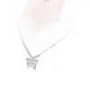 "Colección de Poesía Moonlight" Estilo Minimalista Gato de Ojo de Hielo Transparente Collar de Mariposa Combinado con una Cadena para Clavícula de Vestido para Mujer, Estilo Fresco y Discreto