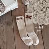 Otoño Nuevos Calcetines para Niños Bebé Estilo Japonés Lazo Algodón Peinado Calcetines de Media Caña Estilo Princesa Calcetines Holgados