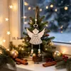 Novas decorações de Natal de madeira transfronteiriças, enfeites de Natal de anjo, árvore de Natal e decorações criativas para pendurar em portas/janelas, presentes