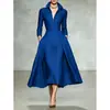 Otoño/Invierno 2026 Estación Independiente Transfronteriza Moda Femenina Nueva Europea y Americana Elegante Vestido de Manga Larga Ajustado con Cuello en V