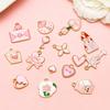 30 acessórios de pingente rosa para o dia dos namorados, varinha mágica, castelo, amor, rosa, faça você mesmo, brincos, pulseira, acessórios