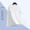 Camiseta de manga larga para hombre, capa interior de otoño para hombre, camiseta base elástica de corte holgado, camiseta estampada estilo coreano ins para hombre