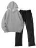 Nuevo Traje con Capucha de Dos Piezas para Primavera y Otoño Talla Americana Sudadera de Forro Polar Moda Casual Deportiva Pareja