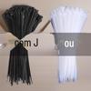 Abraçadeiras de Nylon Pretas e Brancas, Abraçadeiras Plásticas Autotravantes, Tiras de Amarração de Cabos, Abraçadeiras de Nylon Autotravantes Atacado