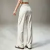 Pantalones de Yoga Rectos Fluidos para Mujer Alta Elasticidad Transpirables Aptos para la Piel Pantalones Deportivos Sueltos Adelgazantes Casuales para Exterior Fitness Pantalones Largos