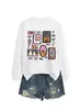 Amazon eBay site independente da moda Halloween novo feminino boo abóbora fantasma teia de aranha outono e inverno moletom